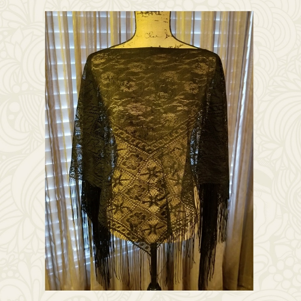 Beautiful Blk Lace Shaw🌹 #45